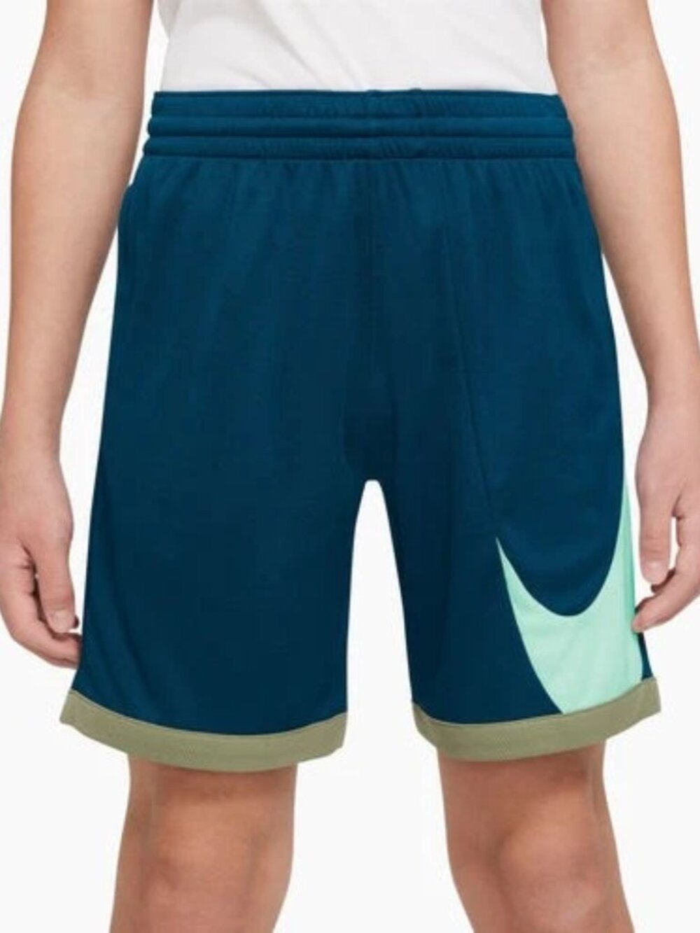 Nike Boy's Dri-Fit Athletic Shorts DM8186-460 Blue/Green Size XL